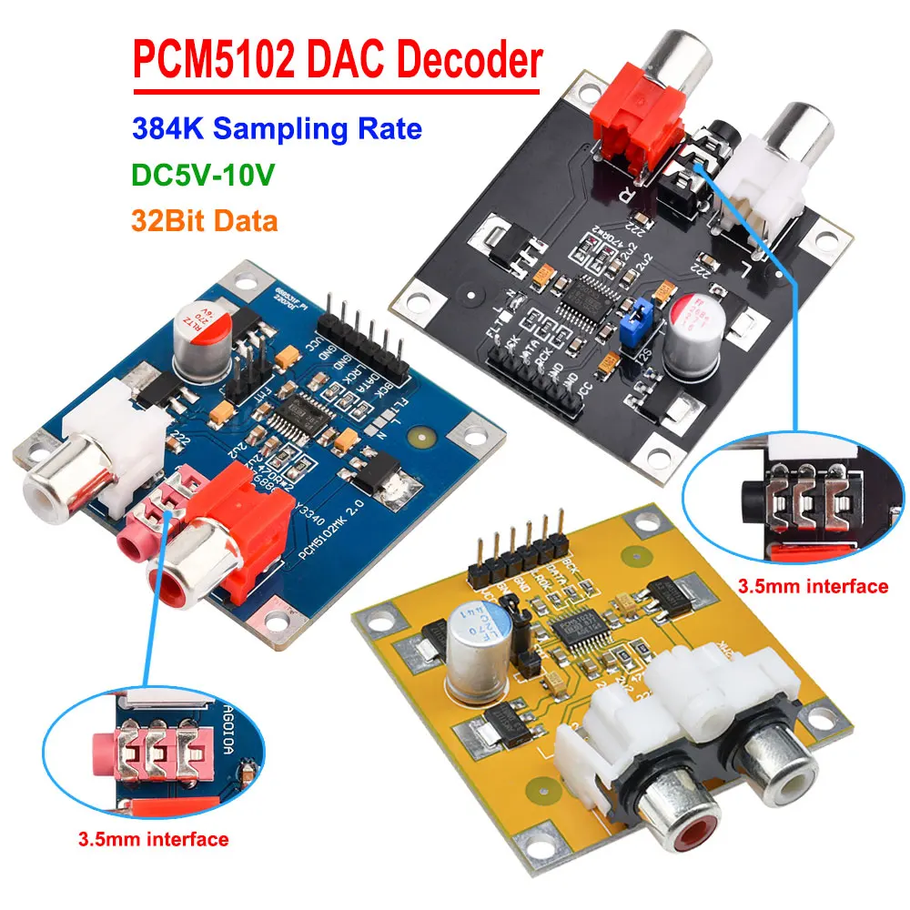 PCM5102/PCM5102A DAC Decoder I2S Player Assembled Board 32Bit 384K Beyond ES9023 Decoder Board Module For Raspberry Pi