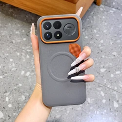 Magnetic Luxury PU Leather Dropproof Phone Cover with Heat Dissipation Protection for Poco F9 Pro (Grey)