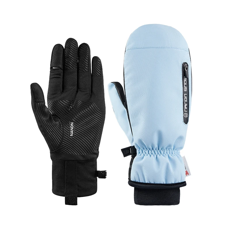 NANDN Ski Gloves  With Double Layer Inner Liner Waterproof Thermal Gloves Touchable Screen 4