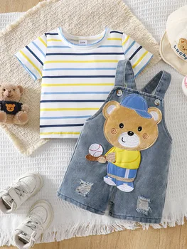 Baby Bear Overall Shorts Set 1