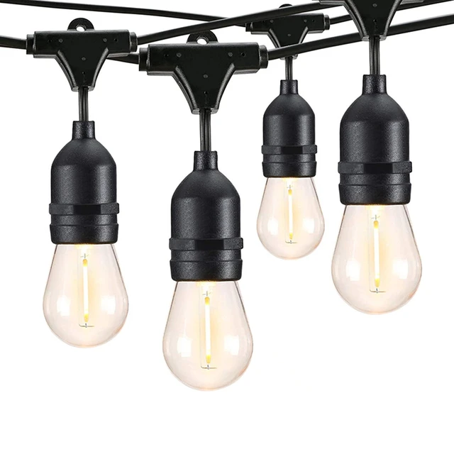 Guirlande lumineuse LED imperméable avec ampoules Edison, 10 prises,  éclairage décoratif d'extérieur, idéal pour une