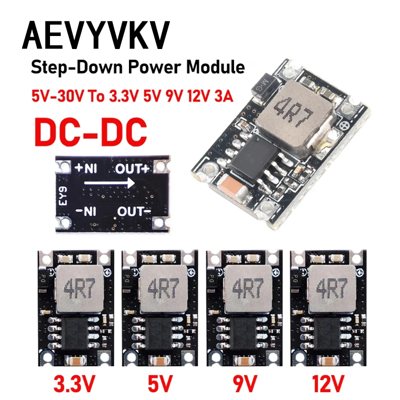 3A 미니 DC-DC 벅 스텝 다운 컨버터 보드 모듈 5V-30V 3.3V 5V 12V DC DC 전압 레귤레이터 PCB 보드 전원 벅 모듈