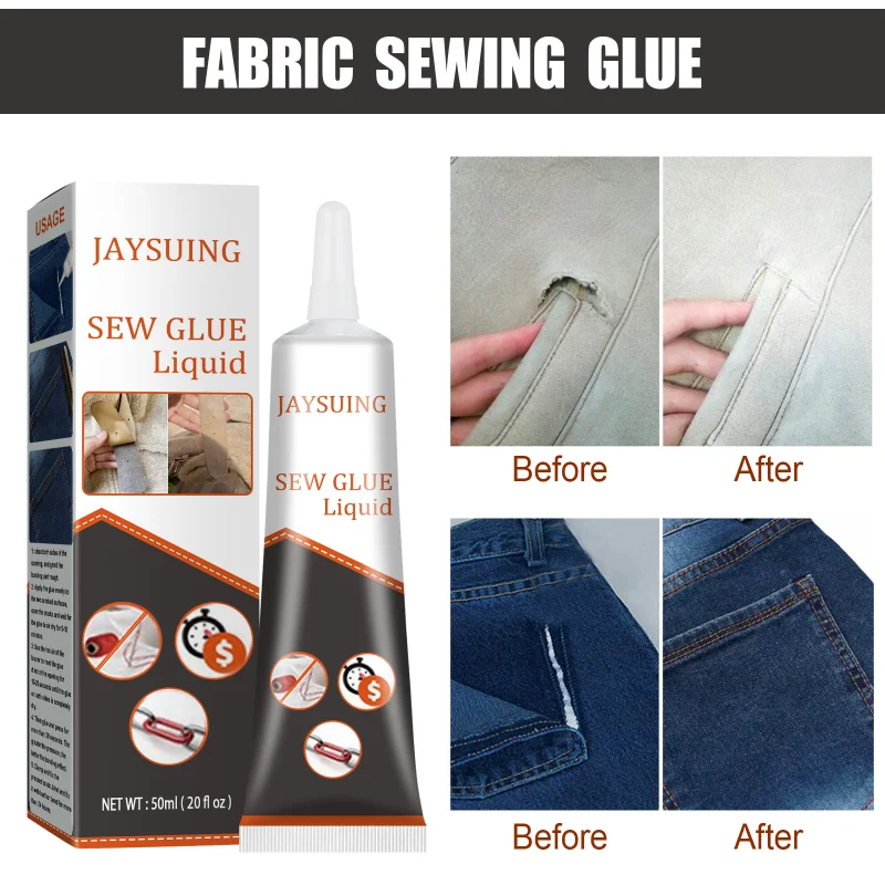 Sew Glue Clothes Fabric Leather Sew Glue Kit Secure Fast Drying Glue ...