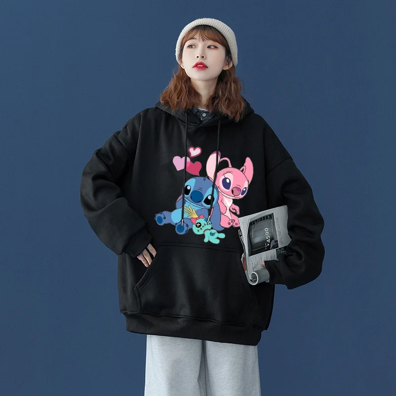 

Disney Lilo & Stitch Stitch Men Women Hoodies Casual Hip Hop Streetwear Long Sleeves Sweatshirts Boys Girls Autumn Tops Coats