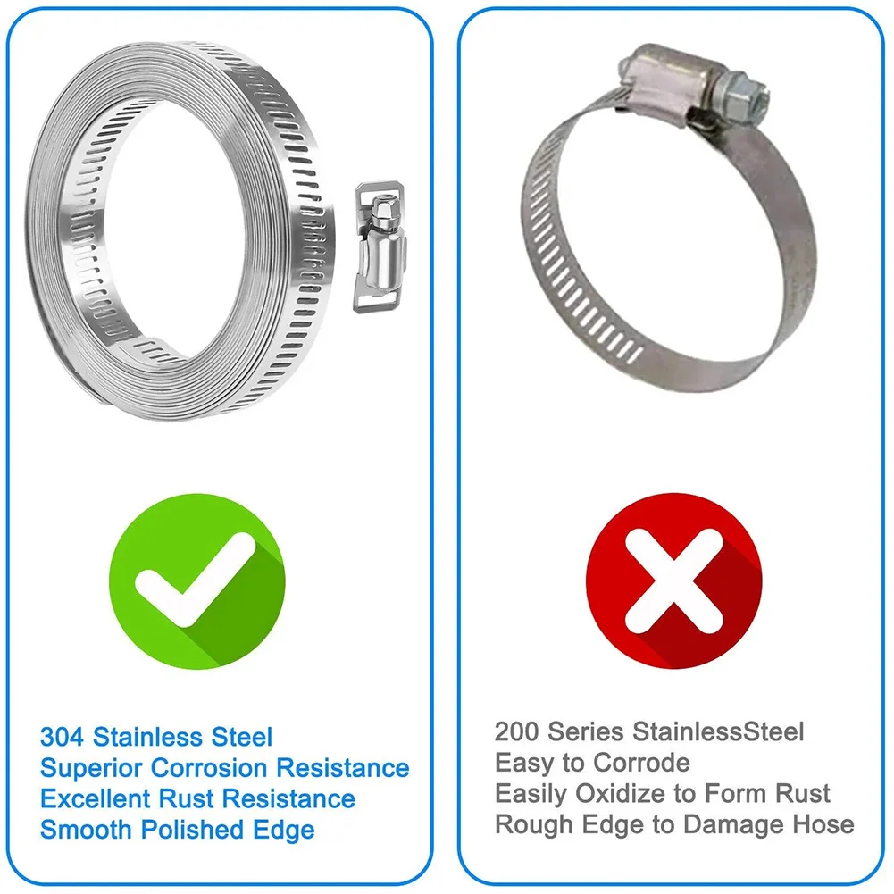 Kit Fascette Stringitubo In Acciaio Inox - 9.8 Piedi + 12 Fissaggi, Regolabili, Multiuso - Foto 3