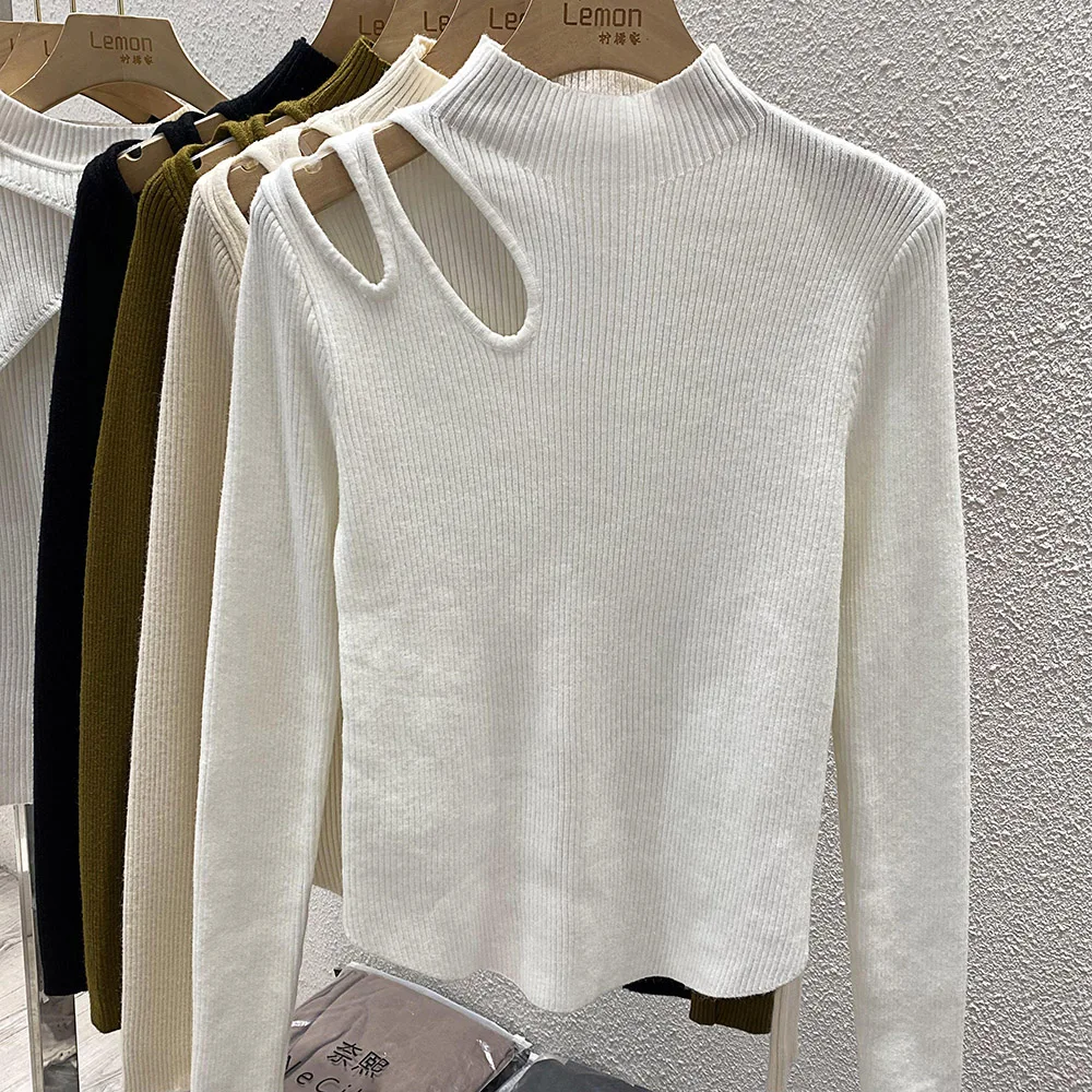 Turtleneck Knitted Sweater Women Ribbed Pullovers Autumn Winter Basic Women Sweaters Fit Soft Warm Tops - Image 6
