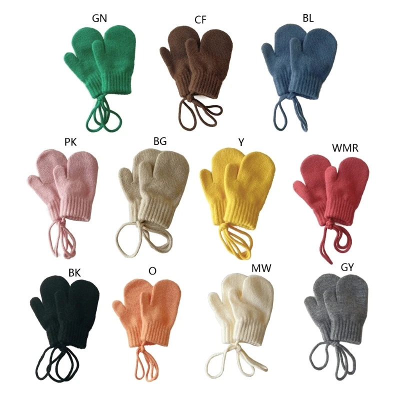 

67JC, 1 пара детских зимних перчаток, дышащие варежки для младенцев, теплые толстые вязаные перчатки