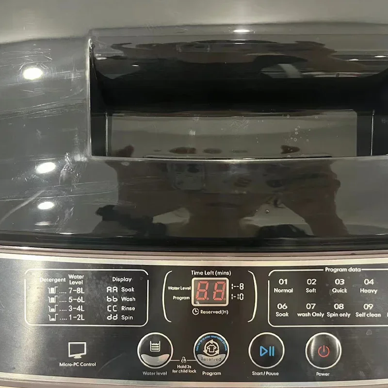12KG Automatic Washing Machine Blue Light Antibacterial Portable Large Capacity Laundry Clothes Dryer Inverter for Home Dorms RV 5