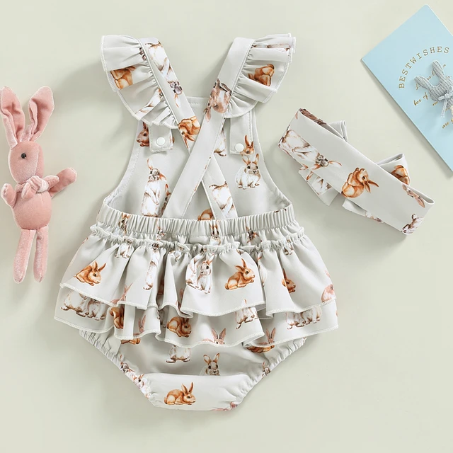 Easter Outfit Bunny Print Shorts Infant Bloomers Boy Baby Girls