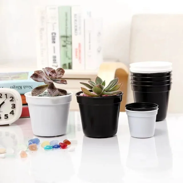 10-50Db Mini Plasztikai Óvoda Növény Termesztése Edények Kerek Virágpohár Tartály Otthoni Virágcserép Kerti Készletek Vetőmagállványokhoz