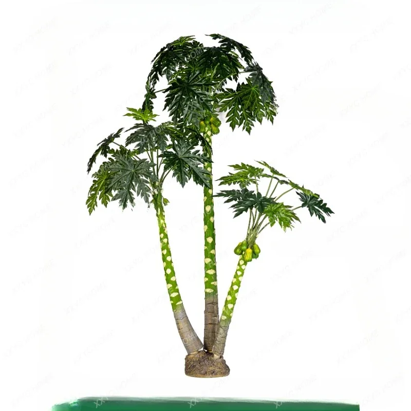 

Large Imitative Tree Papaya Fake Trees Green Plant Bonsai Landscape Bionic Floor Plant Decoration decoración del hogar