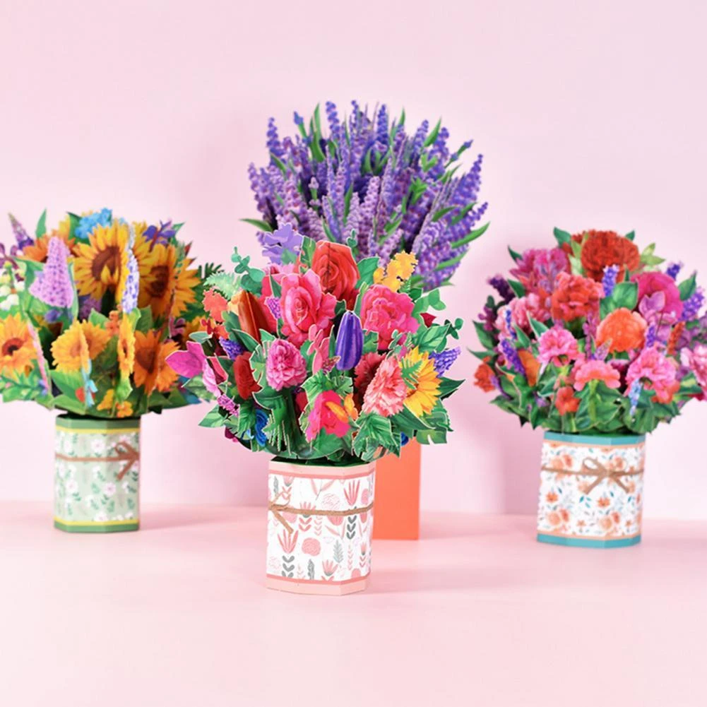 Flower Card Paper Flower 3D Card Lightweight Centerpiece Fancy Floral  Arrangement Flower Greeting Card| | - AliExpress