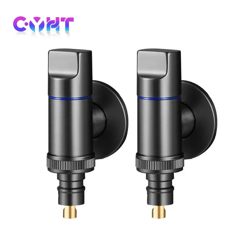 Bathroom Faucet Washing Machine Faucet Water Tap Faucet G1/2 Brass Double Outlet Automatic Water Stop Quick Opening Angle Valve