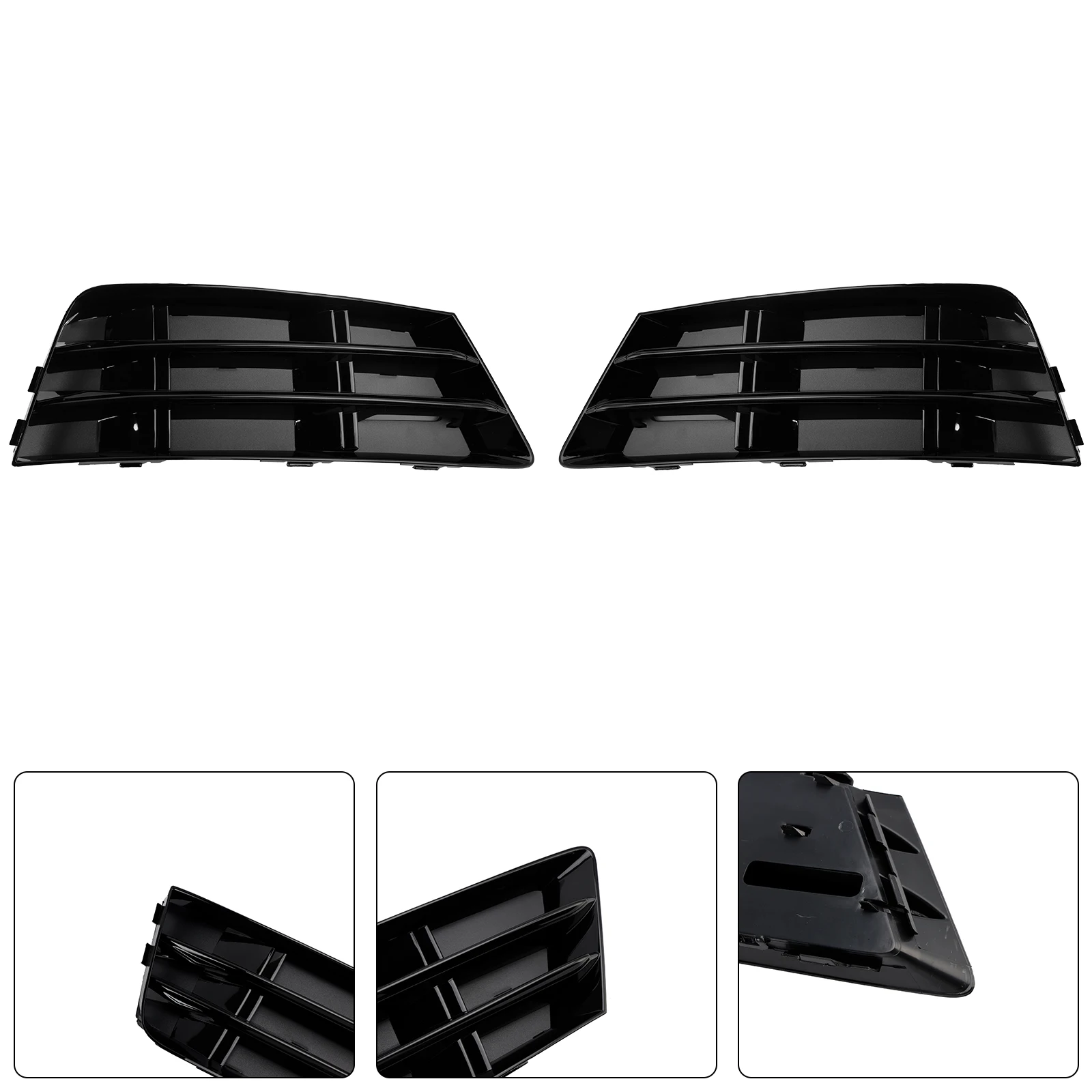 Areyourshop 2 Stück Nebelscheinwerfer-Gitter Unterer Stoßstangen-Kühlergrill Passend für AUDI A4 B9 2016 2017 2018 – Detail 5