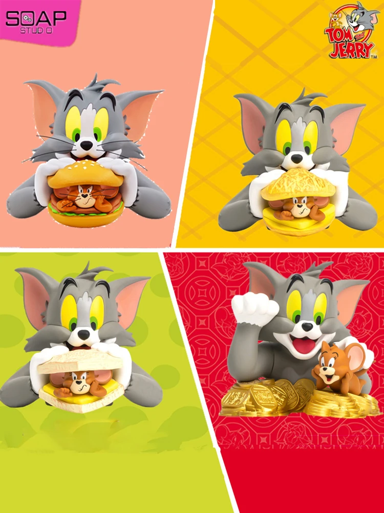 

Authentic Cats And Mice Mini Burger Half Bust Caicai Cat Vehicle Decoration Chaoyu Handmade Children Gift Surprise Gift