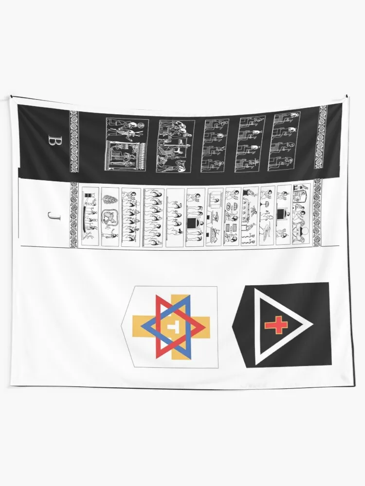 Golden Dawn pillars and banners Tapestry Tapestry