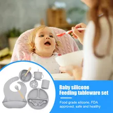 

Baby Bowls Plates Spoons Silicone Suction Feeding Food Tableware BPA Free Non-Slip Baby Dishes Crab Food Feeding Bowl for Kids
