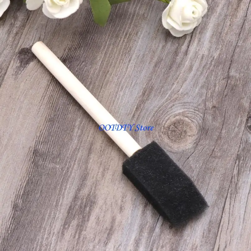 367A 10Pcs 스폰지 브러쉬 나무 손잡이 수채화 오일 얼룩 아트 공예 그림 그리기