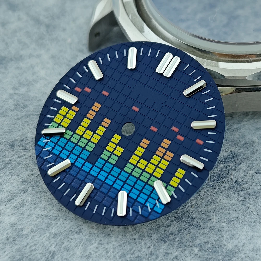 Watch Dial Music Aseptic Green Luminous for NH35 Miyota8215 Movement Face Accessories 28.5mm NH35