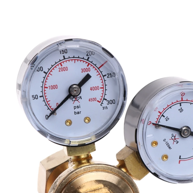 Description Picture 3 of itemArgon CO2 Gauges Pressure Reducer Mig Flow Meter Control Valve Dual Gauge Welding Regulator 108x120x125mm