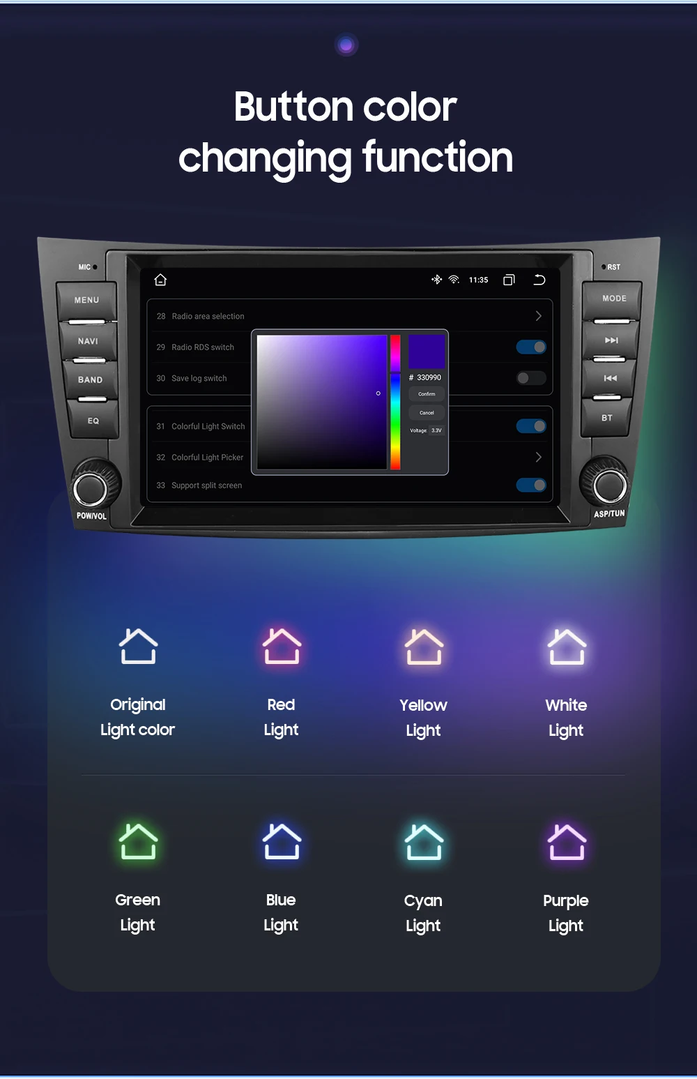 2Din Android Autoradio für Mercedes Benz E-Klasse W211 E200 E220 E300 E350 E240 E270 E280 W219 Multimedia GPS 4G Wireless Carplay – Detail 14