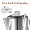 1.2L 9 Cup Coffee Pot Stainless Steel Percolator Coffee Pot Coffee Maker for Outdoor Camping Home Kitchen Weekend Trip 3