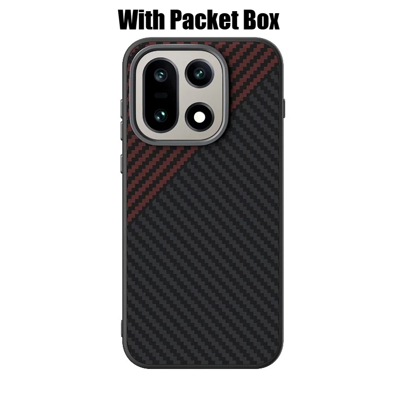 Premium Kevlar Carbon Fiber Pattern Protective Case with Magnetic Wireless Charging Capability