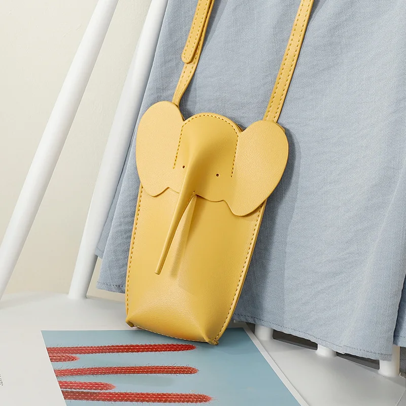 Girls Fashion Genuine Leather Soft Small Card Phone Crossbody Bags Mini  Elephant Cute Shoulder Bags Wallet Purse - AliExpress