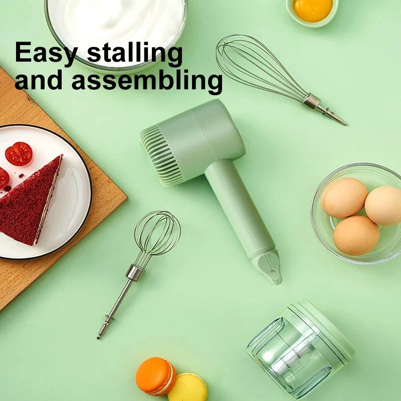 Mini Electric Handheld Mixer Multifunctional 3 Speed Wireless Food Blender  Egg Beater Automatic Cream Food Cake Baking Mixer - AliExpress