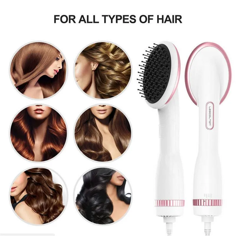 Electric Hot Air Brush Hair Dryer Style Scalp Massage Straightener Comb Ionic Care Hairdryer Straighter Blowing Dry Hairbrush