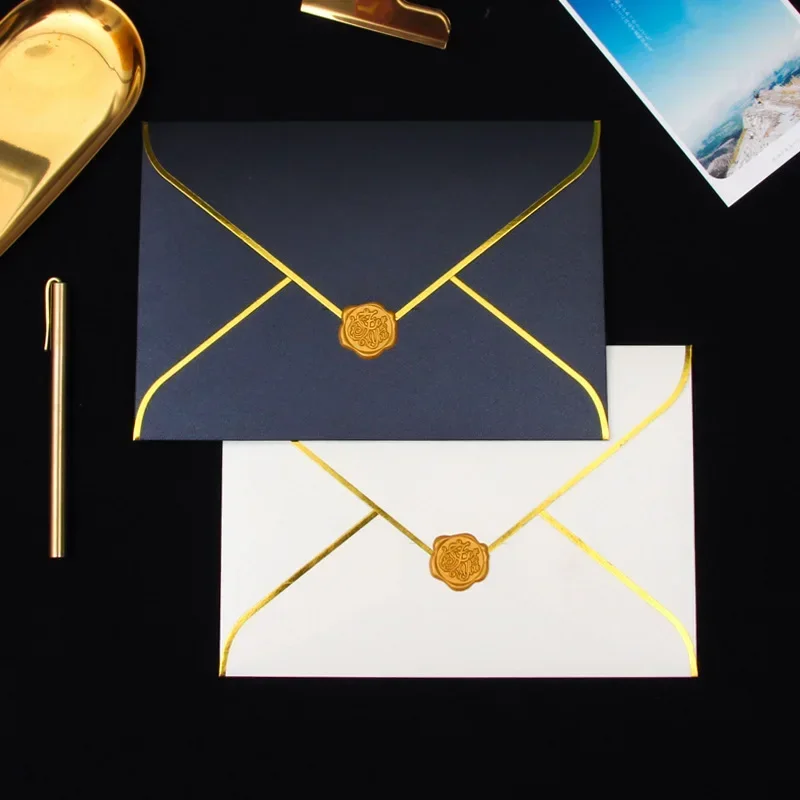 

Деловой бумажный конверт канцелярские приглашения Позолоченные перламутровые принадлежности 10 шт./партия свадебные Конверты Почтовые открытки для