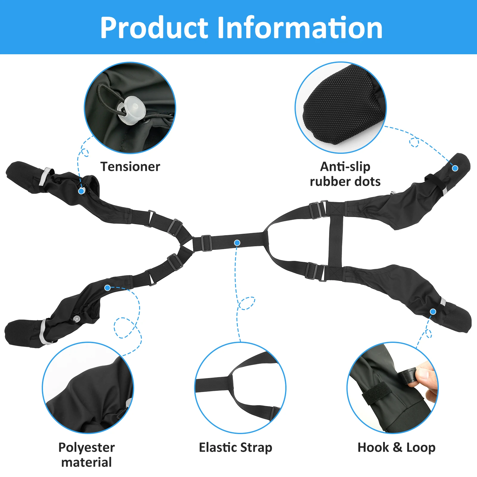 Dog Suspender Boots Adjustable Dog Shoes Reflective Dog Paw Boot Leggings Waterproof Pet Breathable Shoes Outdoor Pet Accessory