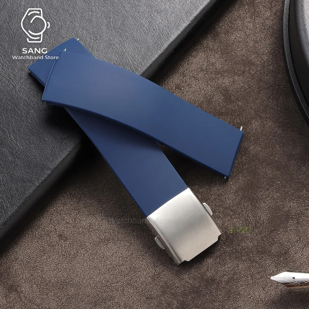 Soft Silicone Quick Release Watch Strap with Deployment Buckle