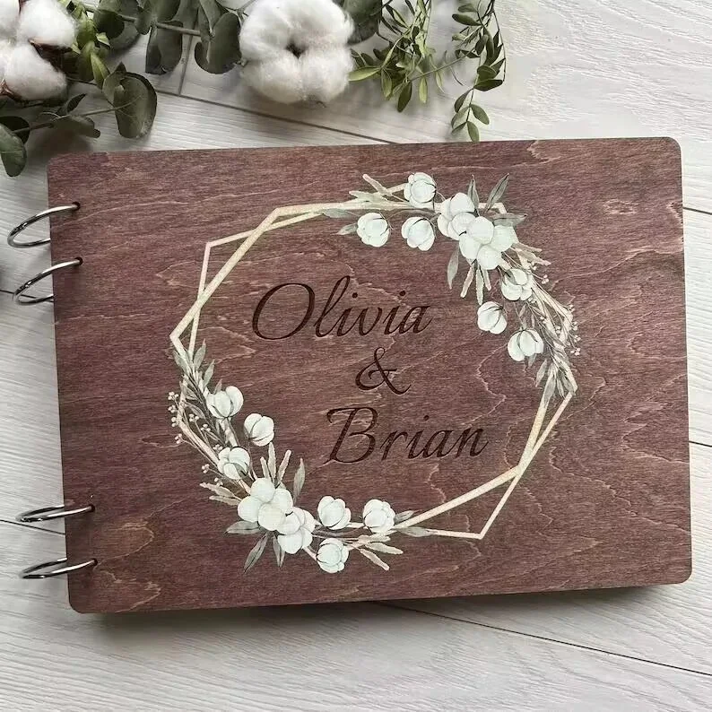 Personalised Wedding White Guest Book Elegant Mr And Mrs Message Book Couples Keepsake Sign-in Wedding Decoration