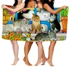 Home bath towels for the body towels bathroom quick drying microfiber beach towel Oil painting style man large sports towel 3