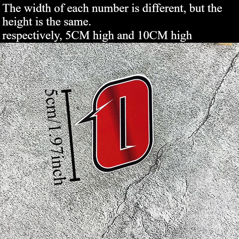 0To9 Creative Number Scooter Stickers Waterproof DIY for Motorbike Fuel Tank Front Fairing Side Panels Decoration Vinyl Decals