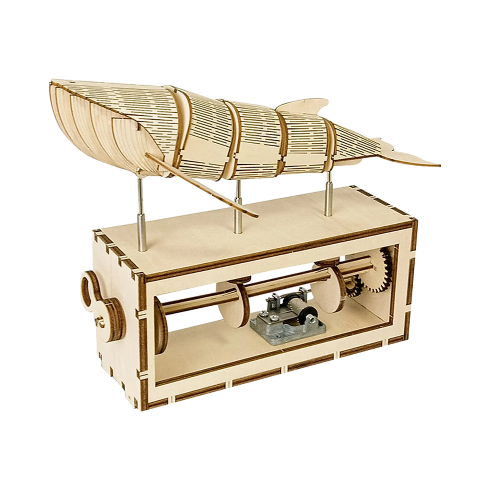 3D Wooden Puzzle Hand Crank Music Box Handmade Mechanical Music Boxes Movement Creative Crafts for Children Birthday