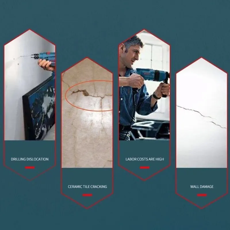 20 Crochets Adhésifs Transparents - Fixation Sans Perçage - Pour Mur Salle De Bain, Cuisine, Bureau