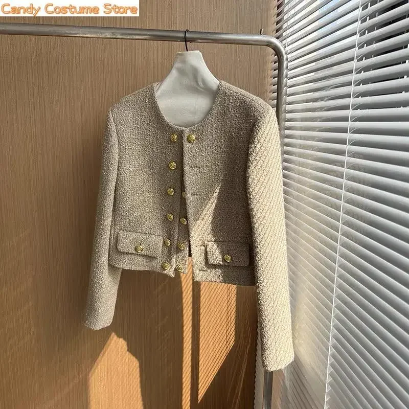 Women's New Autumn and Winter High-End Lady Temperament Woolen Jacketrfrench Runway Style Small Fragrance Tweed Coat
