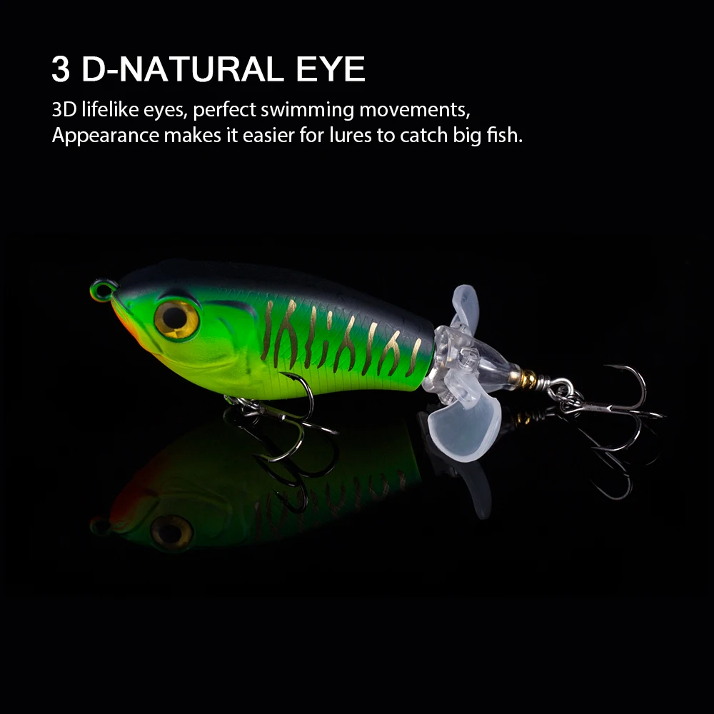Hanlin 9g/16g Popper Köder Kunst Hartplastik Körper weich gedreht Schwanz Top water Köder Angel köder mit Doppels ch raube Bass Tackle – Detail 6