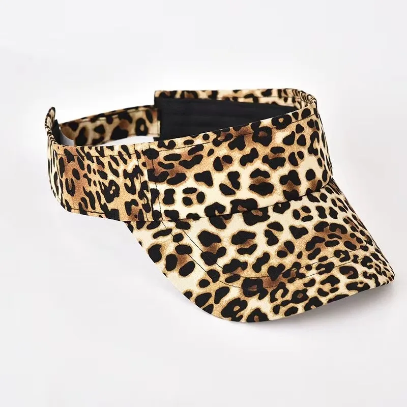 New Summer Sunshade Hat Women's Empty Top Fashion Leopard Print Duck Tongue Hat Sun Protection Breathable Curved brim 6