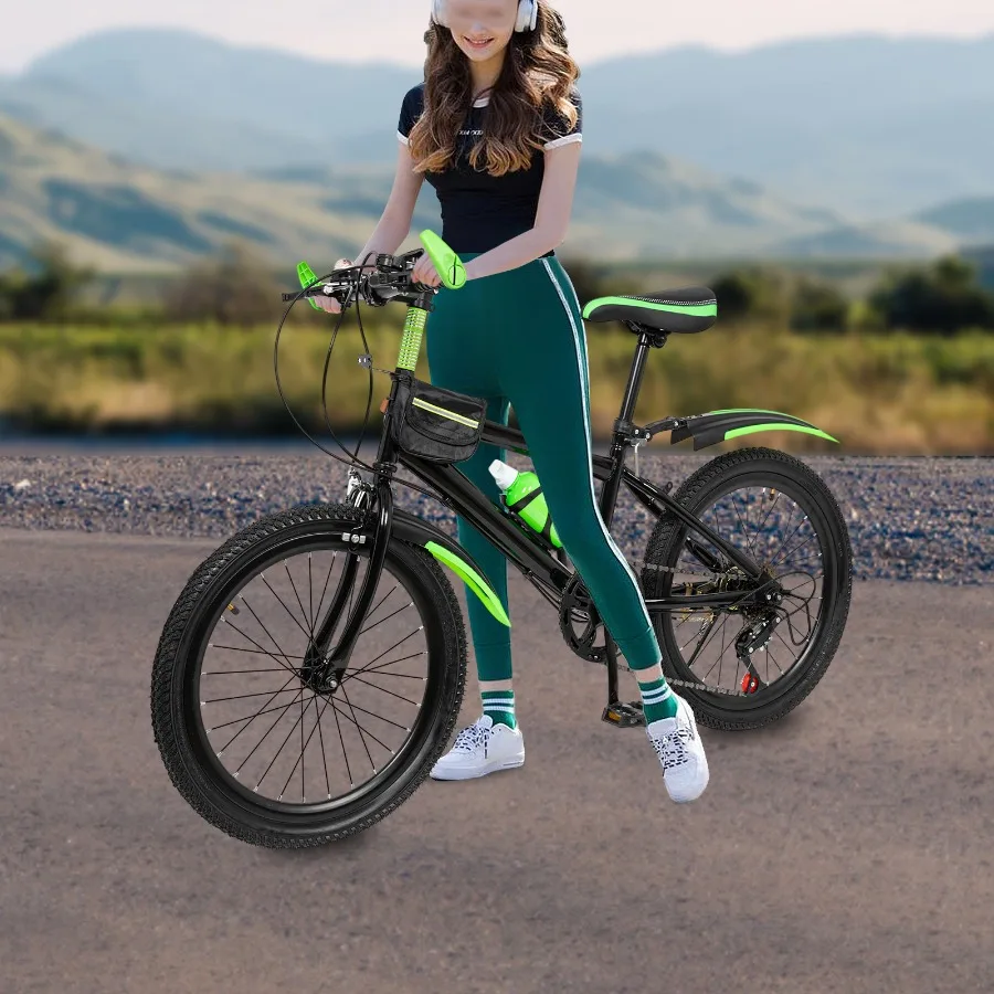 20-Zoll-Kinderfahrrad, Mountainbike für Jungen und Mädchen, Kohlenstoffstahl, für Jungen, Mädchen, Frauen und Männer, für Sportausflüge – Detail 1