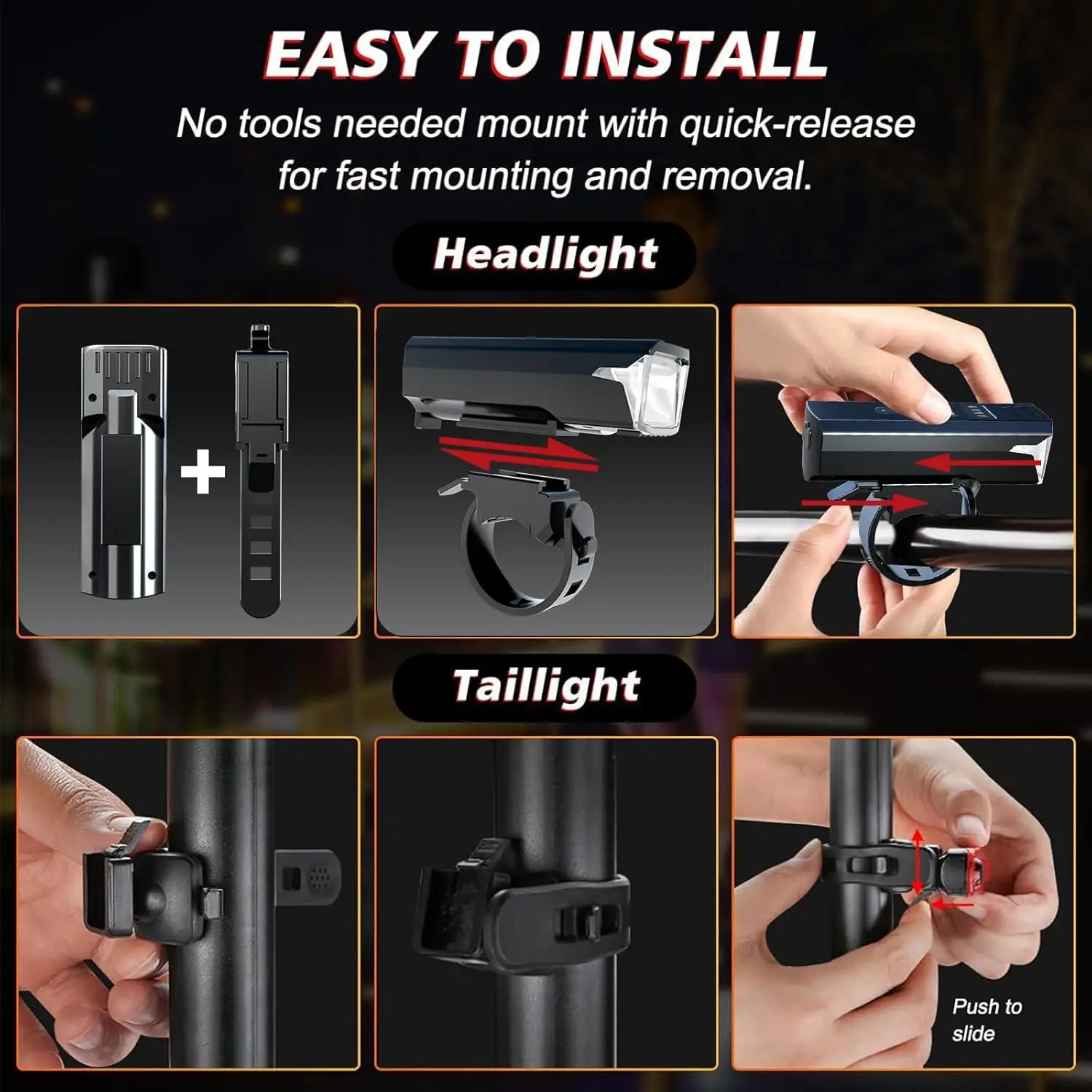Super Bright Bicycle Light 2000mAh Bike Headlight Flashlight Handlebar USB Charg