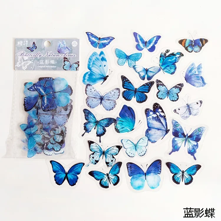 Colorful Butterfly Collection Sticker Pack - 40 Pieces for DIY Scrapbooking & Decor