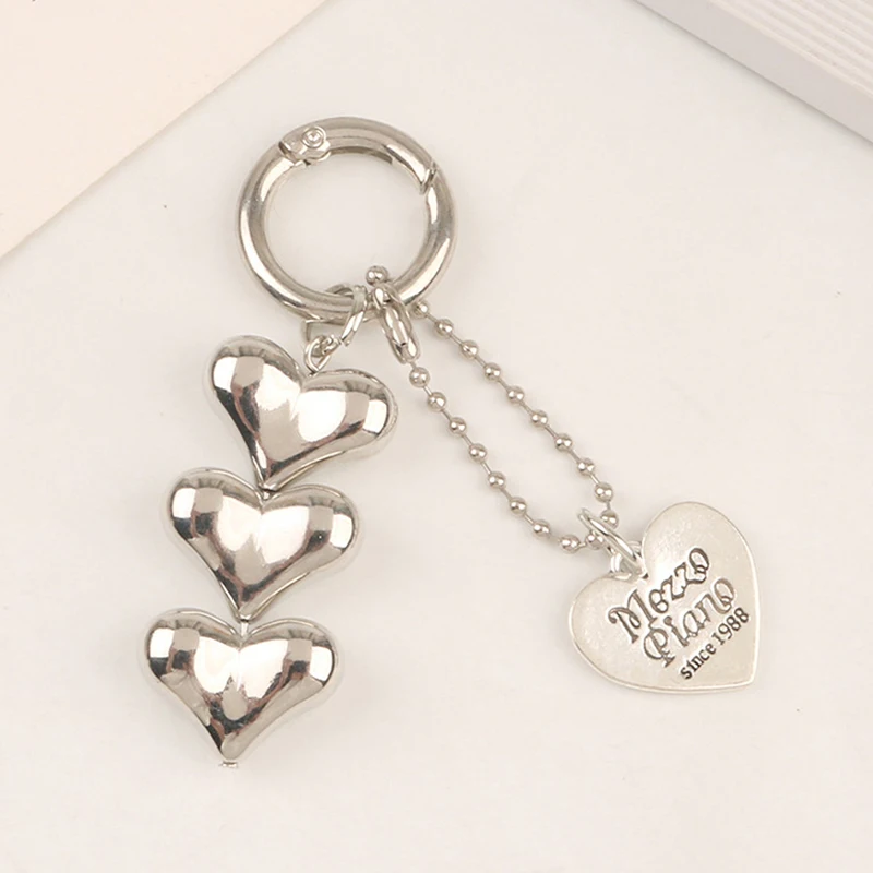 

Корейская серебряная подвеска для телефона Y2K в форме сердца, милый брелок для ключей для телефона, сумки для камеры
