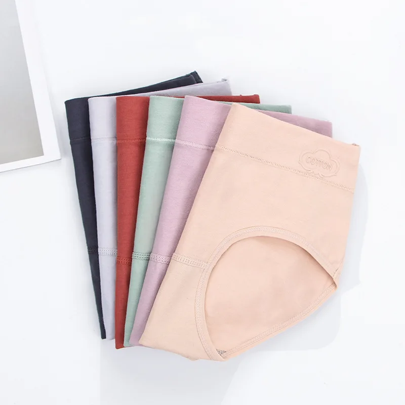 

6-piece combination women's antibacterial mid-waist cotton underwear