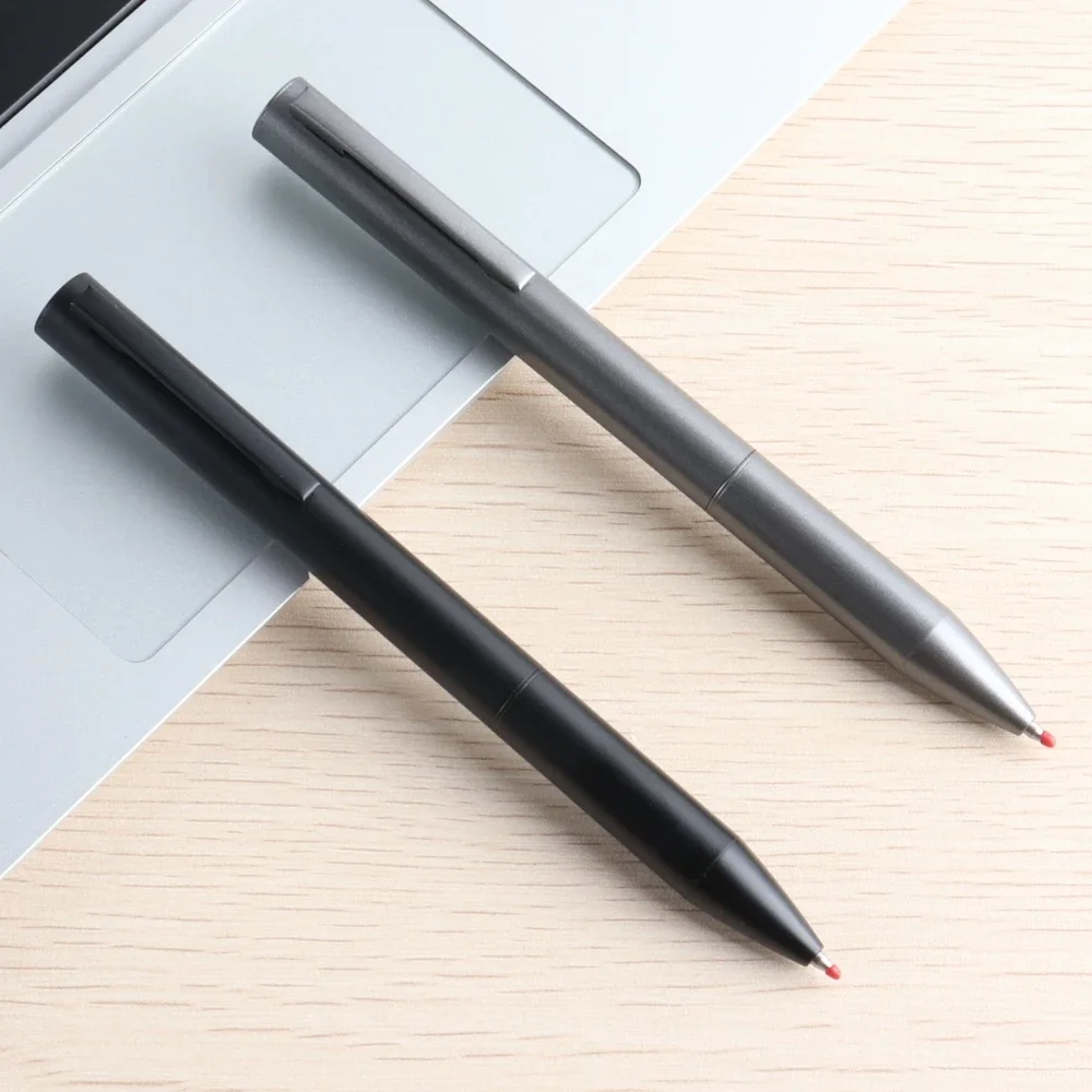 Metal Ballpoint Pen Retractable Signature Pen Crest Style Metal Housing Black Blue Ink Medium Point 0.7mm Color Black Grey 3