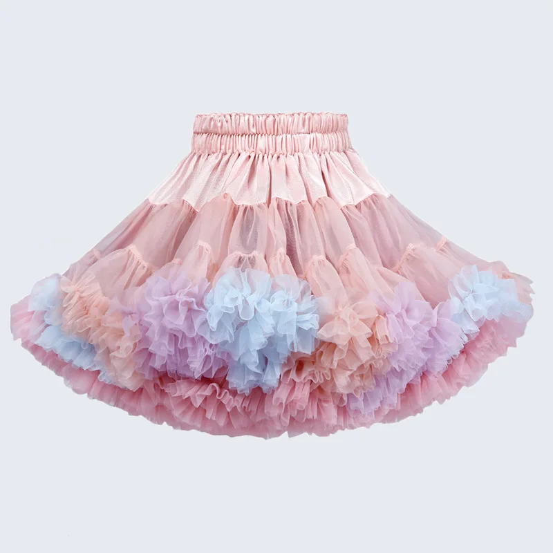 

Разноцветная юбка-пачка для маленьких девочек, пышные фатиновые юбки для детей, пушистая балетная юбка, праздничная одежда для принцесс