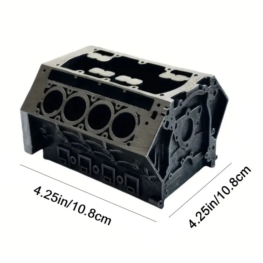 레진 엔진 모양 명함 홀더 블랙 대용량 엔진 블록 데스크 정리함 장 펜 홀더 자동차 애호가용