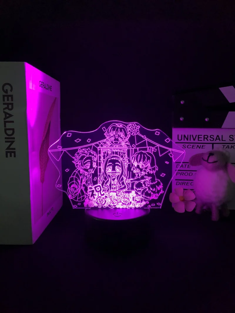 Base de Luz Noite Lâmpada Despertador Kamado Nezuko Demônio Slayer Anime Japonês Manga Venda Quente Dropship Quarto Mesa Crianças 3 Computers & Electronics